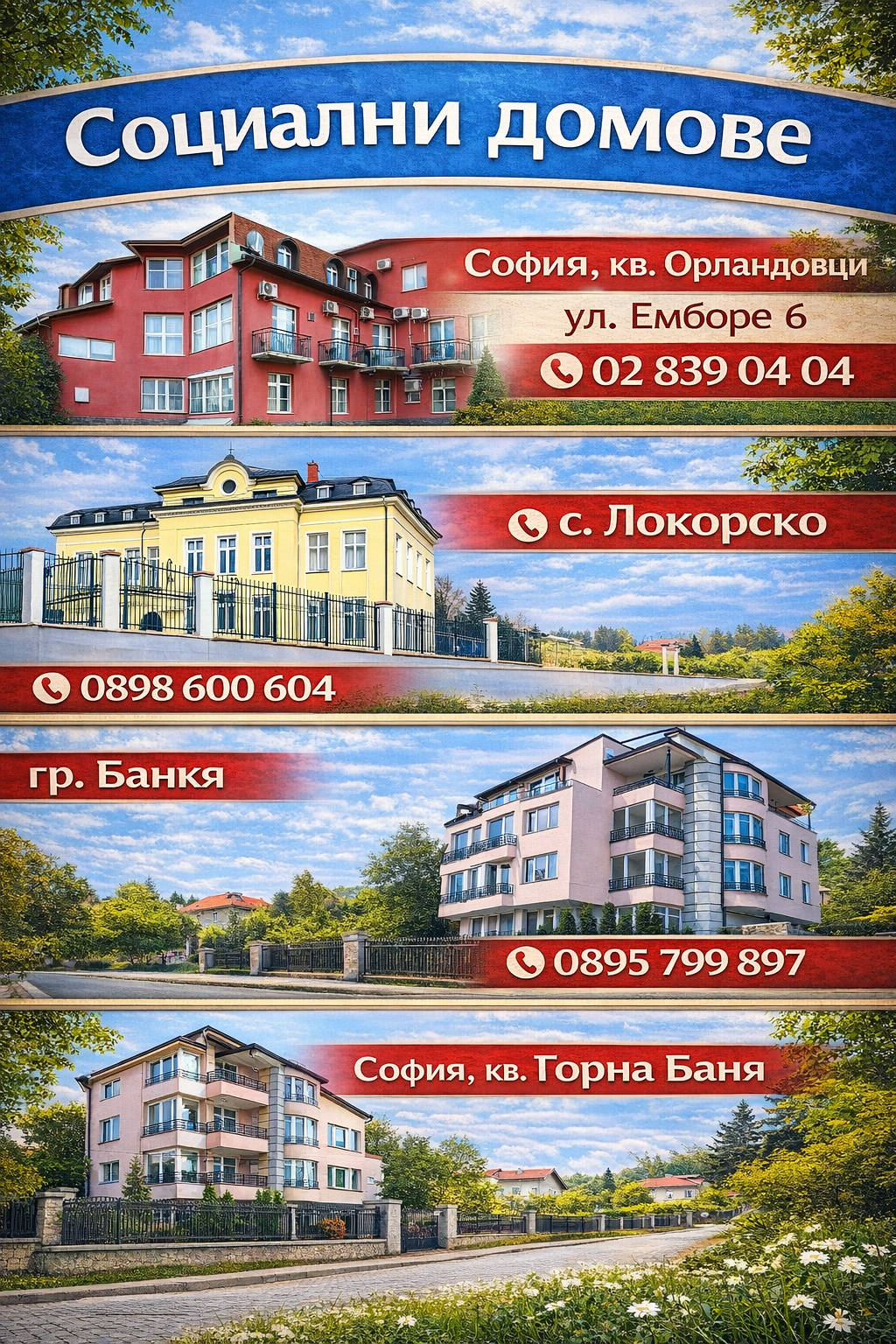 Социални домове — партньор на Lineika BG в София, Локорско, Банкя и Горна Баня